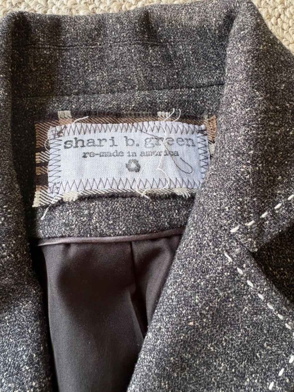 Shari B Green Upcycled Wool Blazer S Dark Academia Whimsigoth - Picture 3 of 6